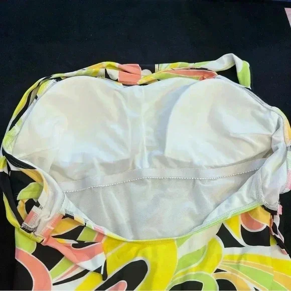 Cupshe one piece swimsuit never worn NWOT black pink green orange 1X - Picture 7 of 9